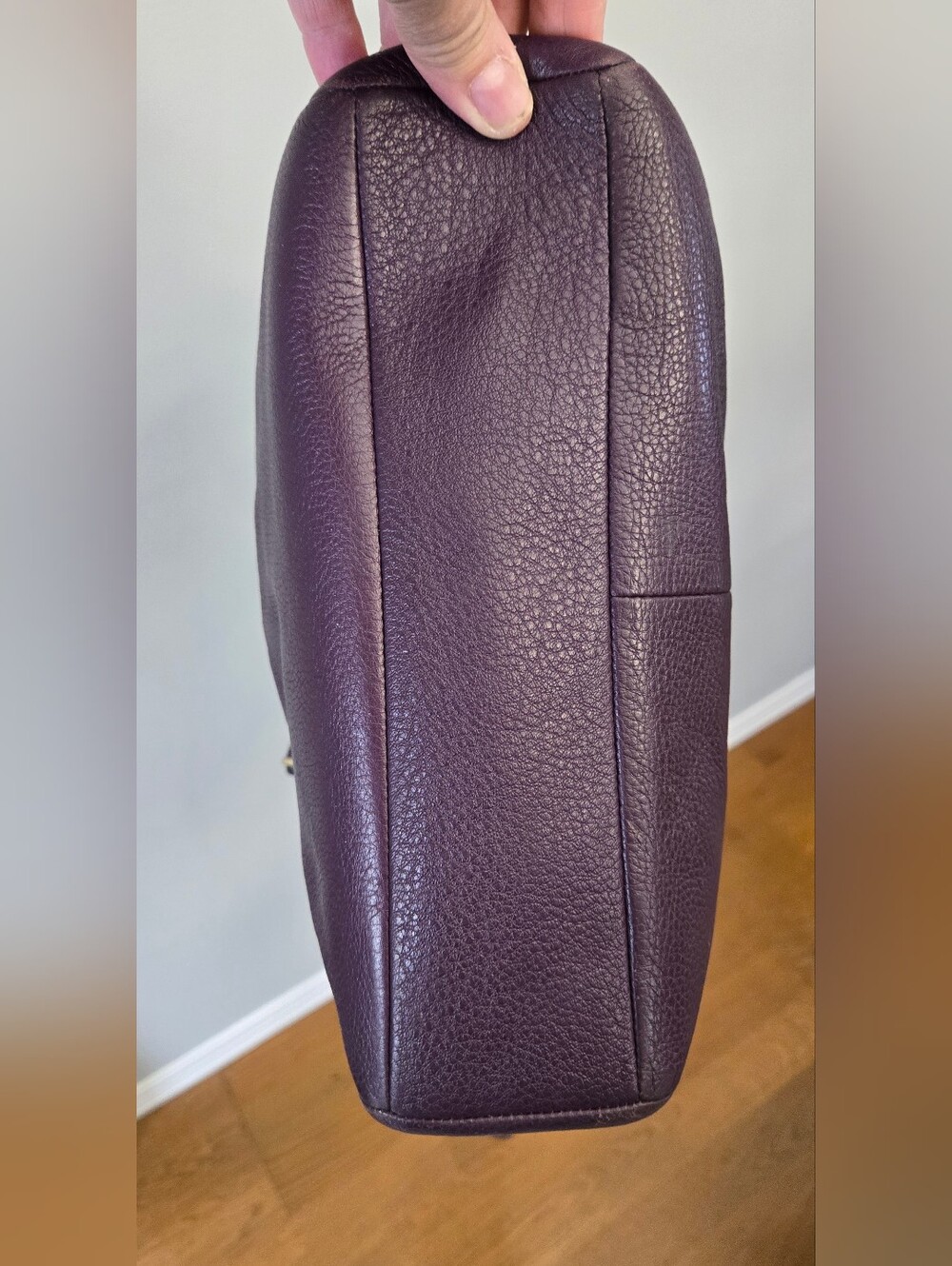 Coach Pebbled Leather Tote Or Crossbody - Deep Plum - Picture 5 of 10